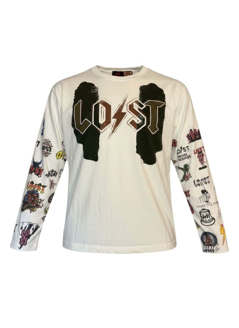 Lost Intricacy Logo-Print Long Sleeve T-Shirt